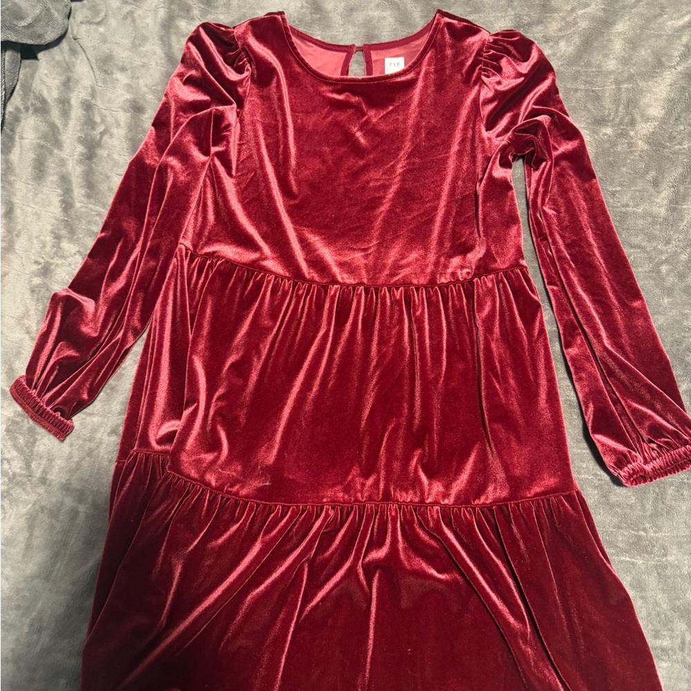 GAP Kids Formal Dress in Rich Burgundy Velvet
